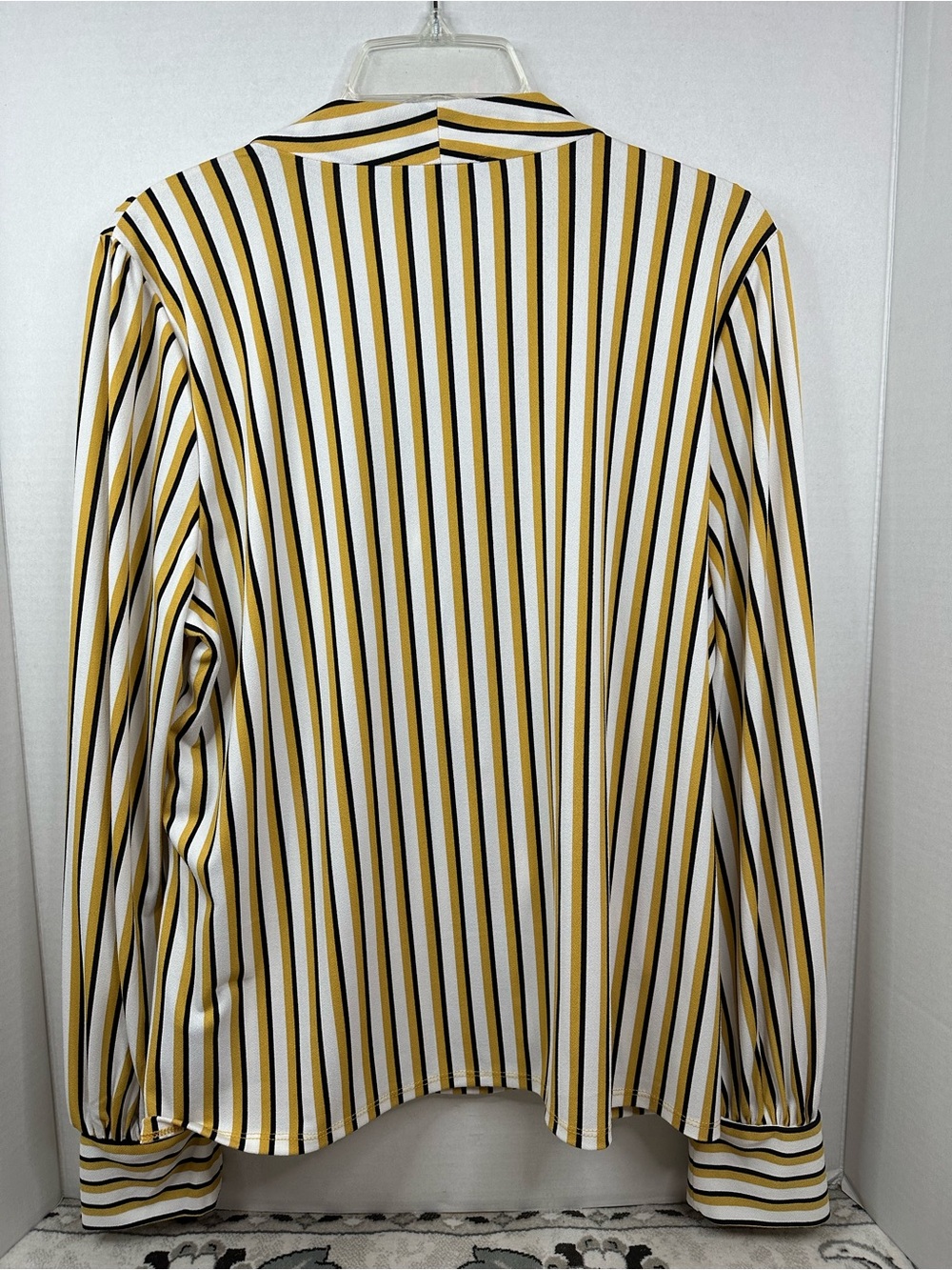 Adrianna Papell Yellow, White & Black Stripe Surplice Blouse, XL, NWT - Picture 6 of 6